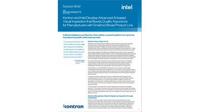 Kontron and Intel Develop Advanced AI-based Visual Inspection that Boosts Quality Assurance for Manufacturers with Small but Broad Product Line